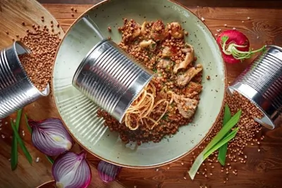 Гречневая каша с вешенками и белыми грибами от ресторана «Тарантино»