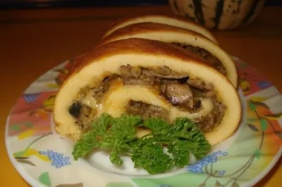 Тыквенный рулет-омлет с печенью