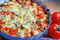 Куриное филе с овощами и сыром