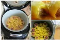 Тушеный фаршированный картофель