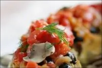 Рыбная запеканка с шампиньонами и шпинатом