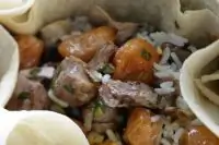 Азербайджанский плов в жаренном лаваше с зеленью