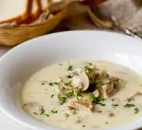 Грибной суп с курицей и тыквой