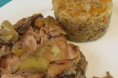 Греческая солянка с рисом лаханоризи