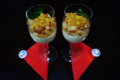 Панна-котта с персиками