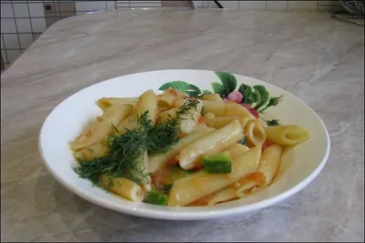 Овощной соус по-Сызрански с макаронами по рецепту от Евгения Сивожелезова