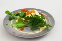 Оладьи с кабачками и красной икрой