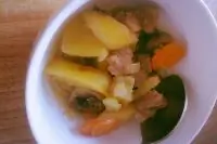 Нежная картошка с грибами и свиной шеей в мультиварке