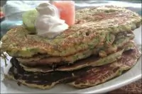 Зелёные блинчики из зелени и шпината