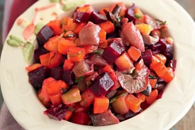 Винегрет с маринованными грибами по-старорусски