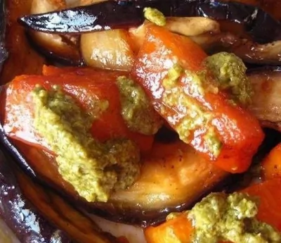 Баклажан с тыквой в горчично-медовом маринаде