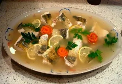 Заливное из морского окуня