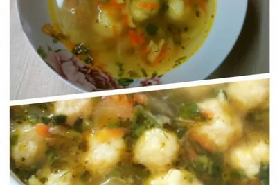 Суп с сырными клёцками
