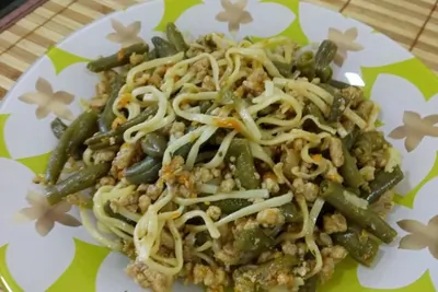Лапша со спаржевой фасолью