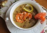 Чечевичный суп с лангустинами