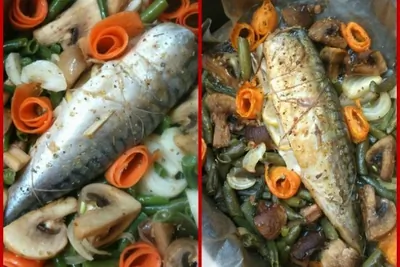 Скумбрия с овощами