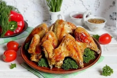 Куриные крылышки в апельсиново-горчичном маринаде