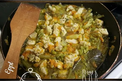 Белое рагу с куриным филе