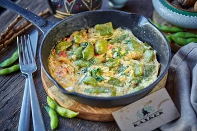 Омлет со стручковой фасолью