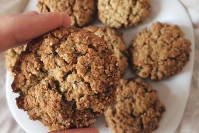 Овсяно-рисовое печенье с семенами льна