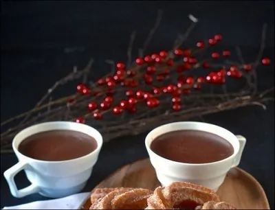 Острый горячий шоколад с чуррос