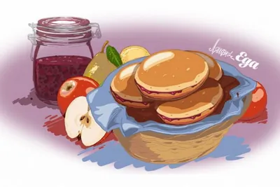 Булочки с вареньем, ромом и сливками