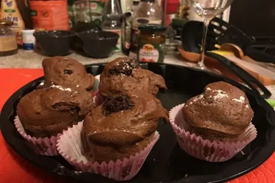 Шоколадно-банановый маффин