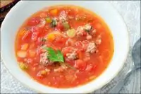 Овощной суп с фасолью и фрикадельками