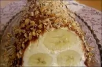 Творожный десерт «Бананы под снегом»