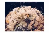 Ризотто с мидиями и шампиньонами в сливочном соусе