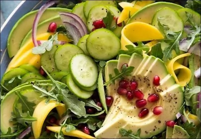 Тропический салат с авокадо