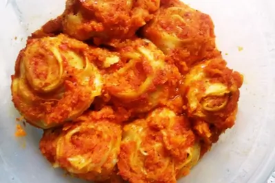 Ленивые пельмени на овощах