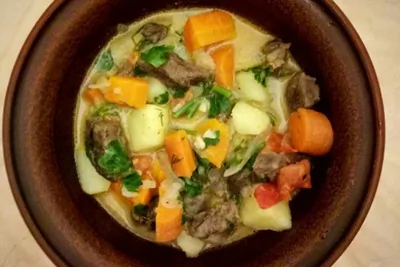 Рагу из говядины с овощами и сметаной