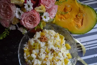 Рисовая каша с тыквой на молоке