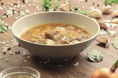 Суп из индейки с баклажанами