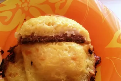 Стожки с фаршем, картофелем и сыром