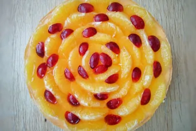 Бисквитный торт с апельсинами в желе