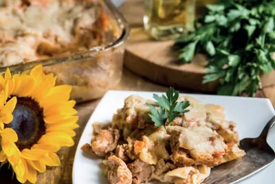 Лазанья болоньезе с соевым мясом