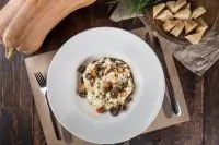 Ризотто с говяжьими щечками и запечённой тыквой