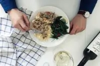 Жаренный цыпленок с грибным соусом