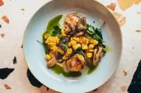 Гребешки с кукурузой и грибами