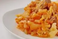 Тушеное мясо с картофелем и капустой