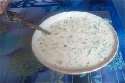 Окрошка на квасе с майонезом