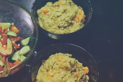 Домашнее ризотто с тыквой и грибами