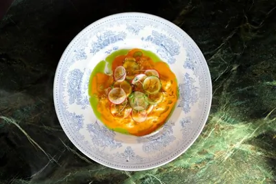 Крудо из сибаса с облепиховым агуачили