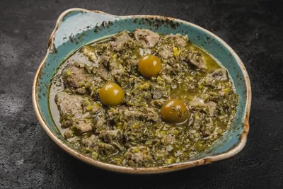 Чакапули с зеленью