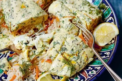 Пилав с рыбой и шафраном