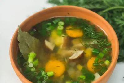 Суп из белых грибов с репой