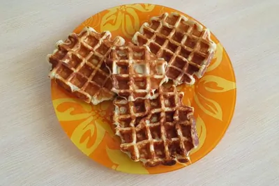 Творожные вафли с бананом