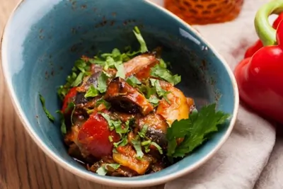 Аджапсандали с запеченными баклажанами